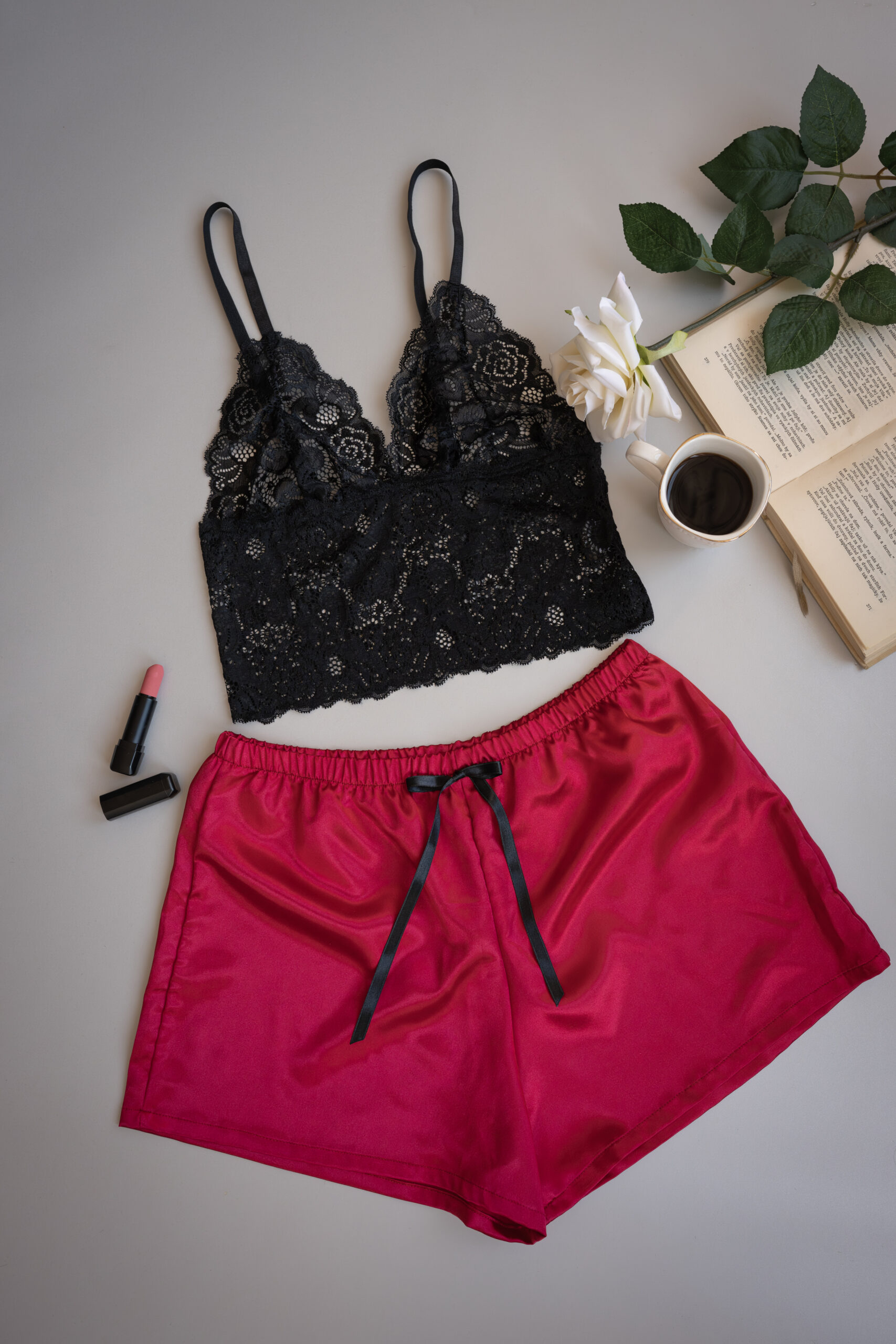 Ladies red set - short
